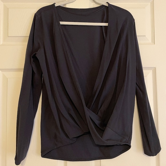 lululemon athletica Tops - Lululemon black criss cross long sleeve shirt